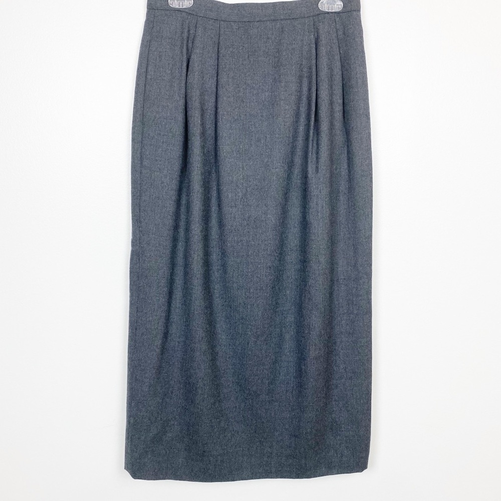 Lord & Taylor Long Skirt Vintage Grey Wool Maxi